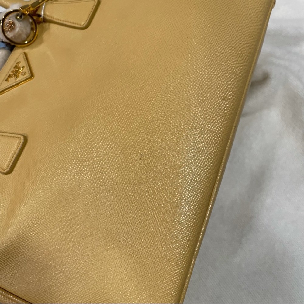 Prada saffiano galleria tote yellow